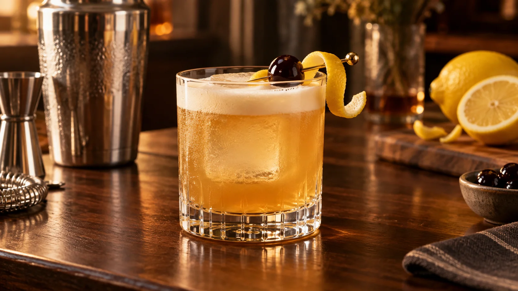 Amaretto Sour Cocktail Recipe: Bourbon, Lemon, and a Silky Foam
