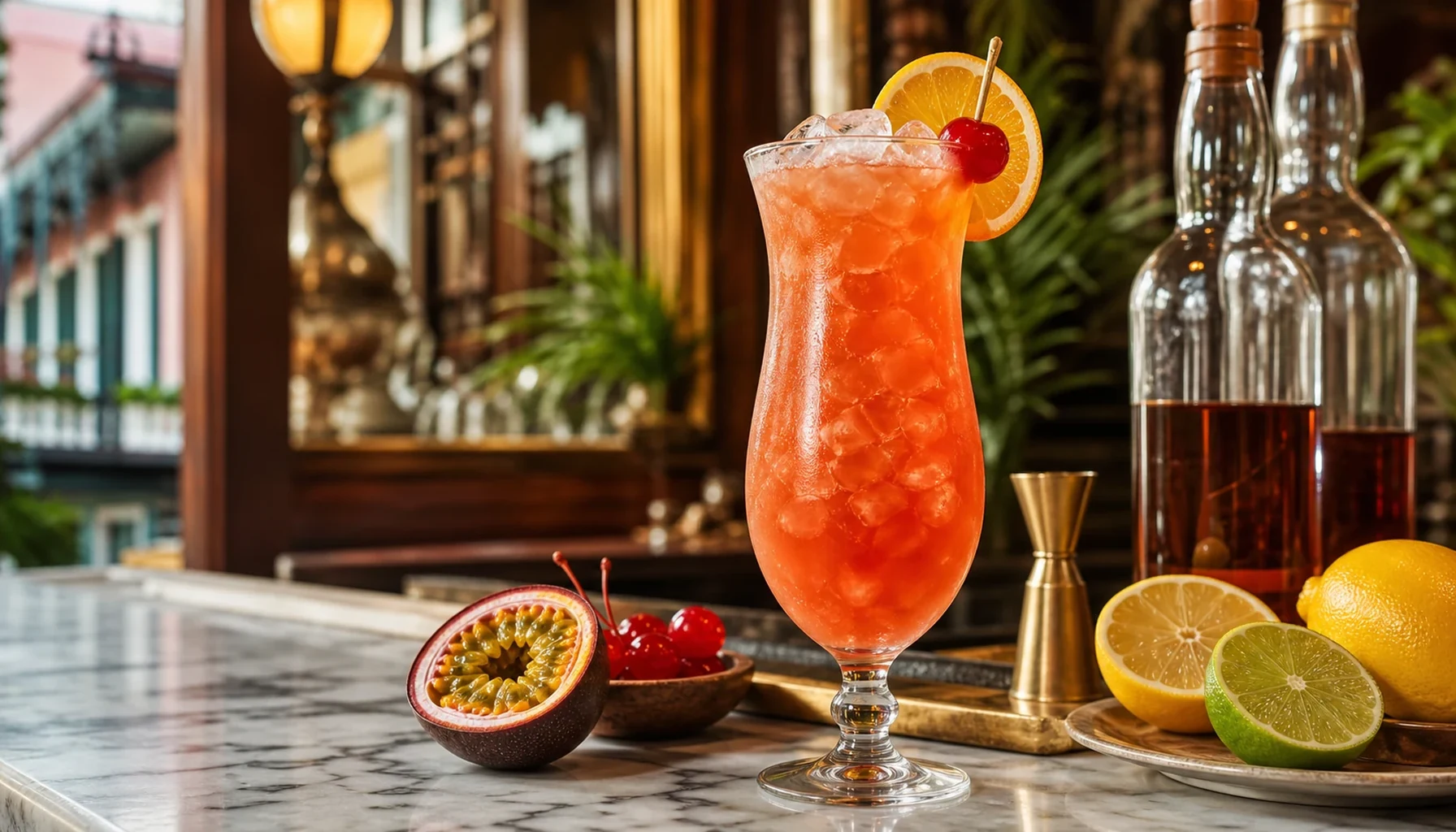 A balanced Hurricane cocktail guide with New Orleans history, rum selection, batching, clarification ideas, and a precise passion fruit ratio.
