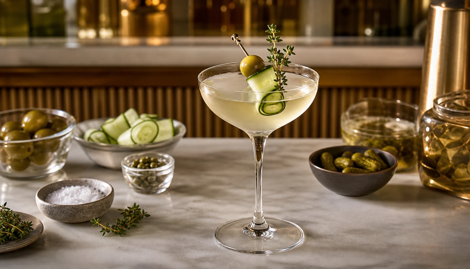 A look at savory cocktails built with brine, herbs, vegetables, and umami ingredients that make the bar feel more like a kitchen.